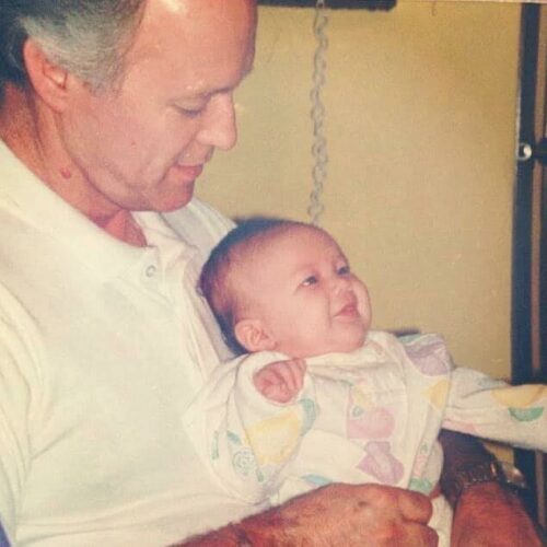 Gabi's dad and Gabi as a baby